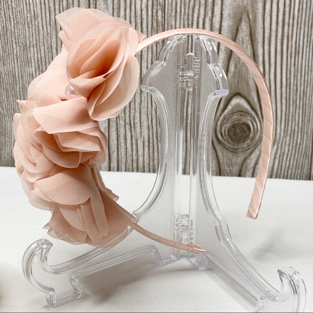 Adorable Floral & Faux Pearl Headband in Blush